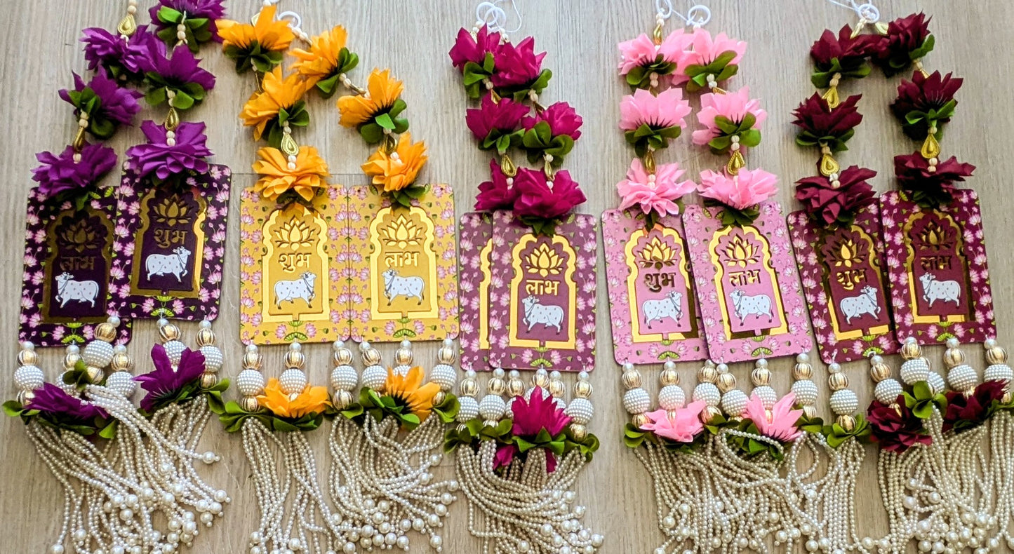 Pichwai cow Shubh Labh Hanging (Pair)