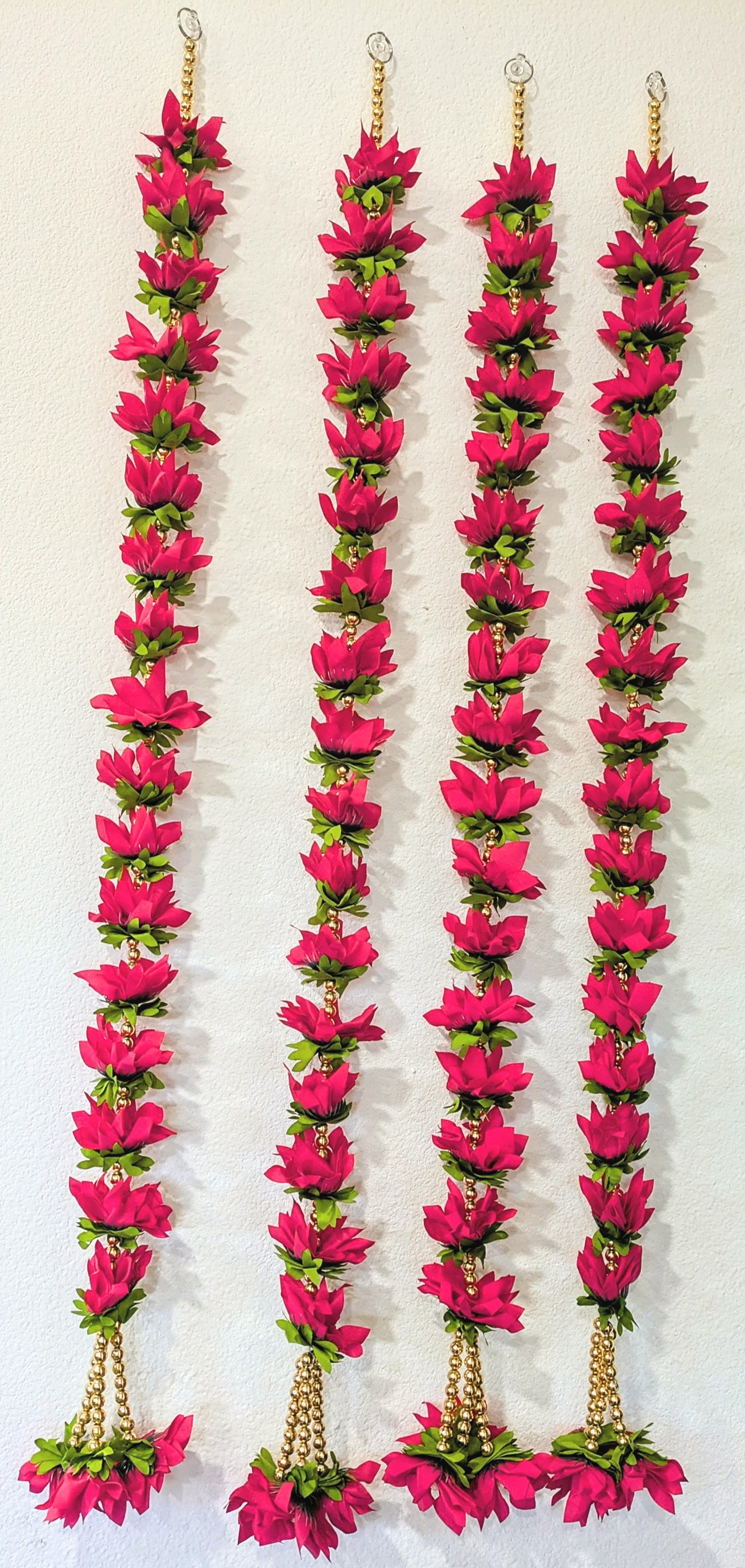 Fabric flower 3ft Hanging with golden danglers (Pair )