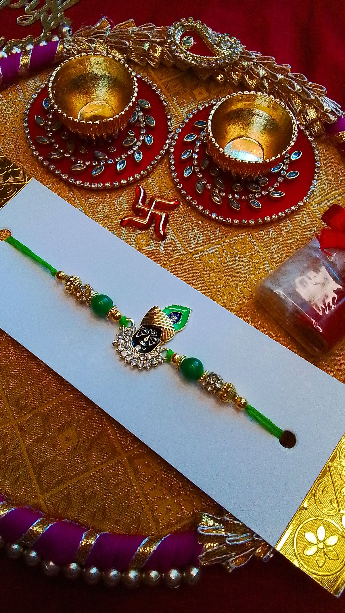 Shrinathji/Ganesha/Katchua Rudraksh Rakhi
