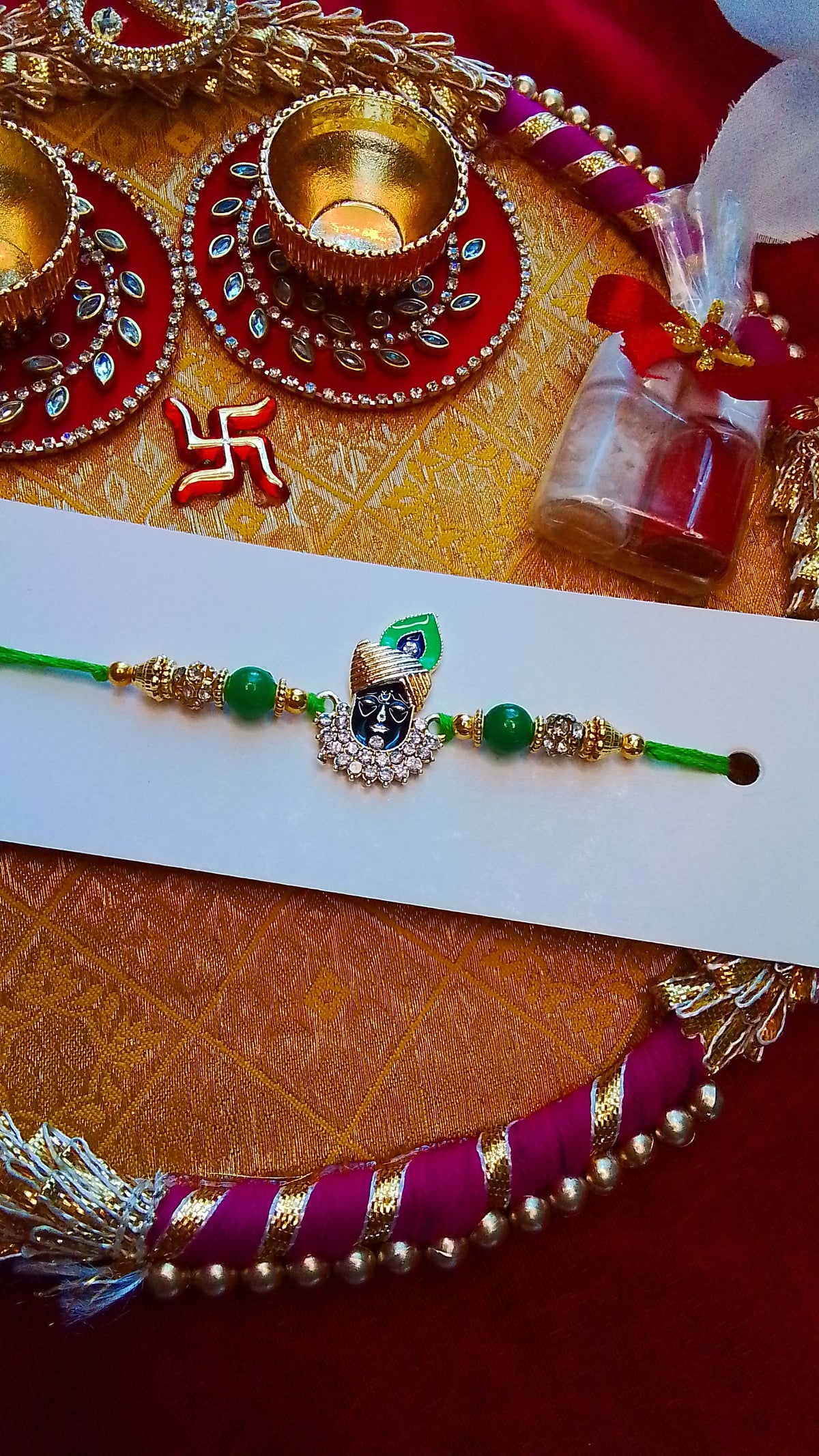 Shrinathji/Ganesha/Katchua Rudraksh Rakhi