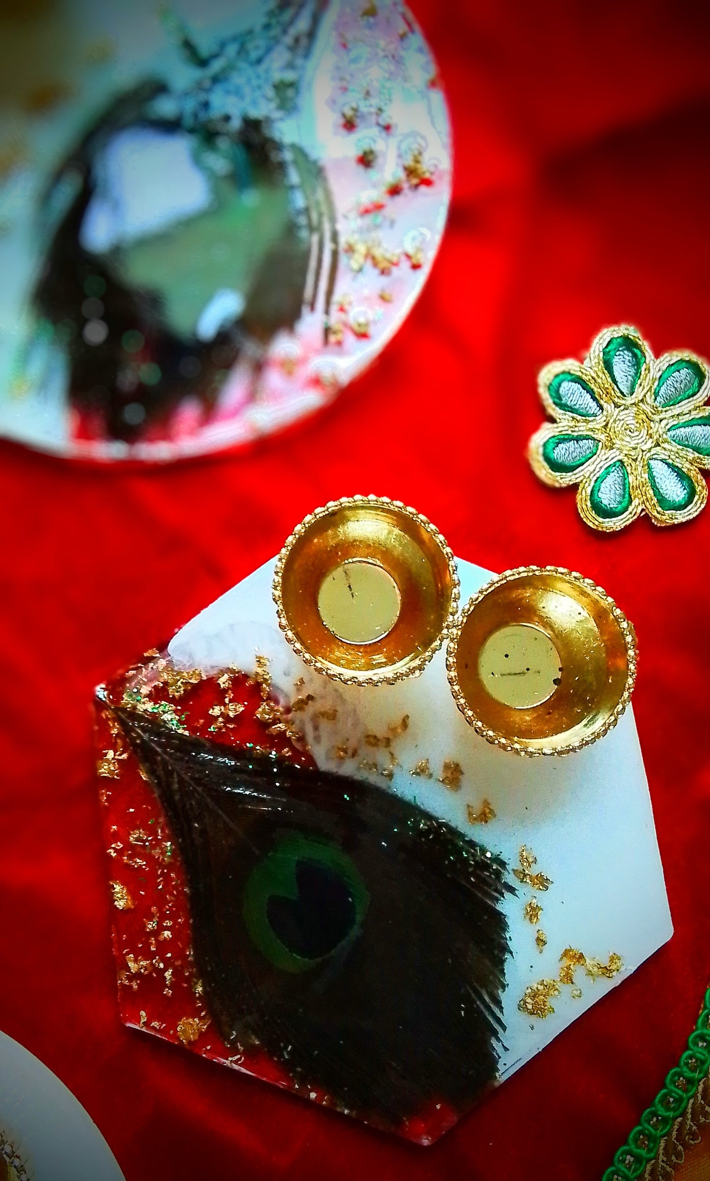 Morpankh/Peacock Feathers Resin Coasters