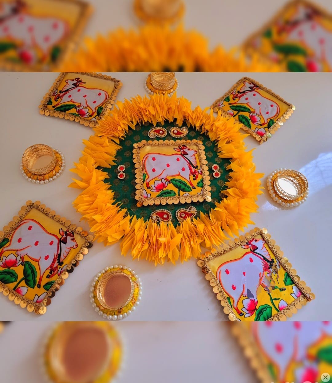 Pichwai Cow Gajra Rangoli Set