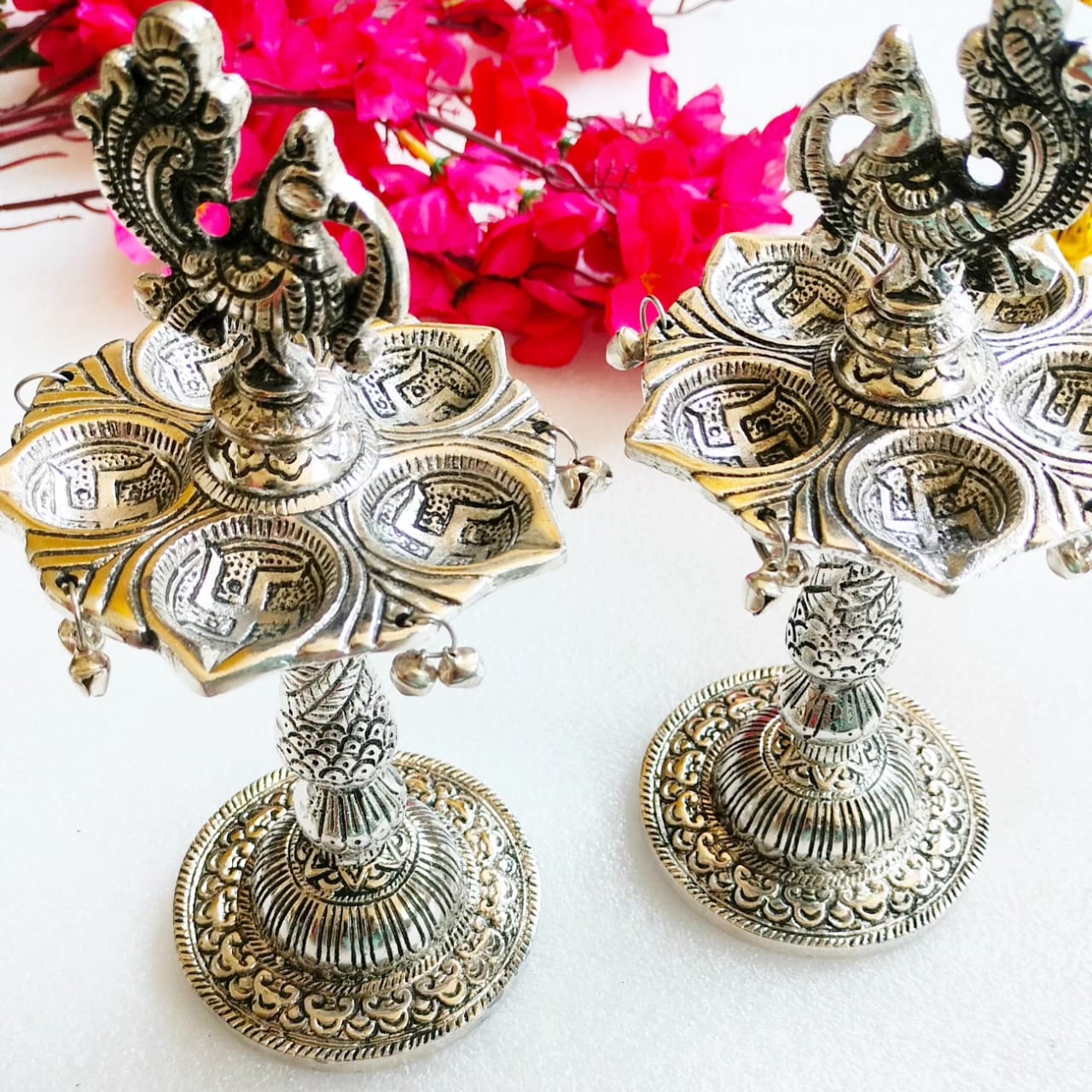 Peacock 5  Wick Deepak Samai in silver(Pair)