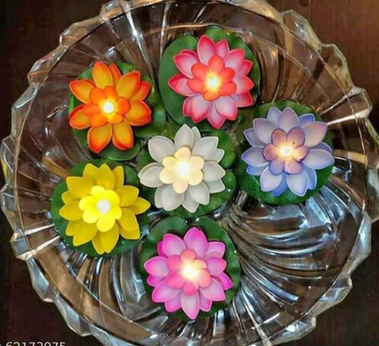 LED Floating Lotus Flower Tlight (Set of 6)