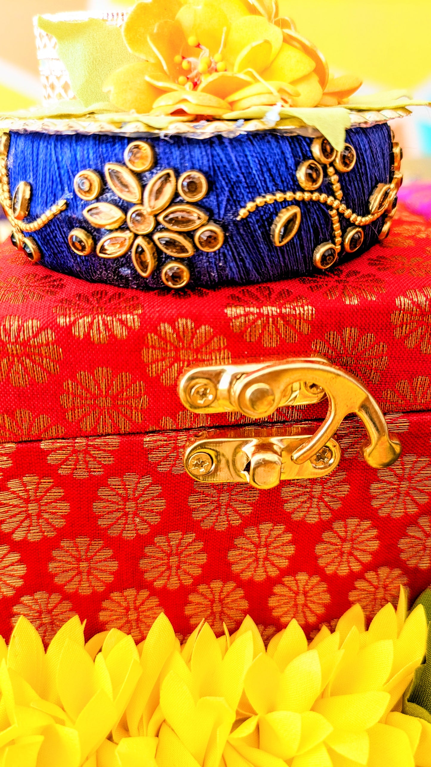 Stone studded Silk Bangle T-LIGHT Holder/Diya