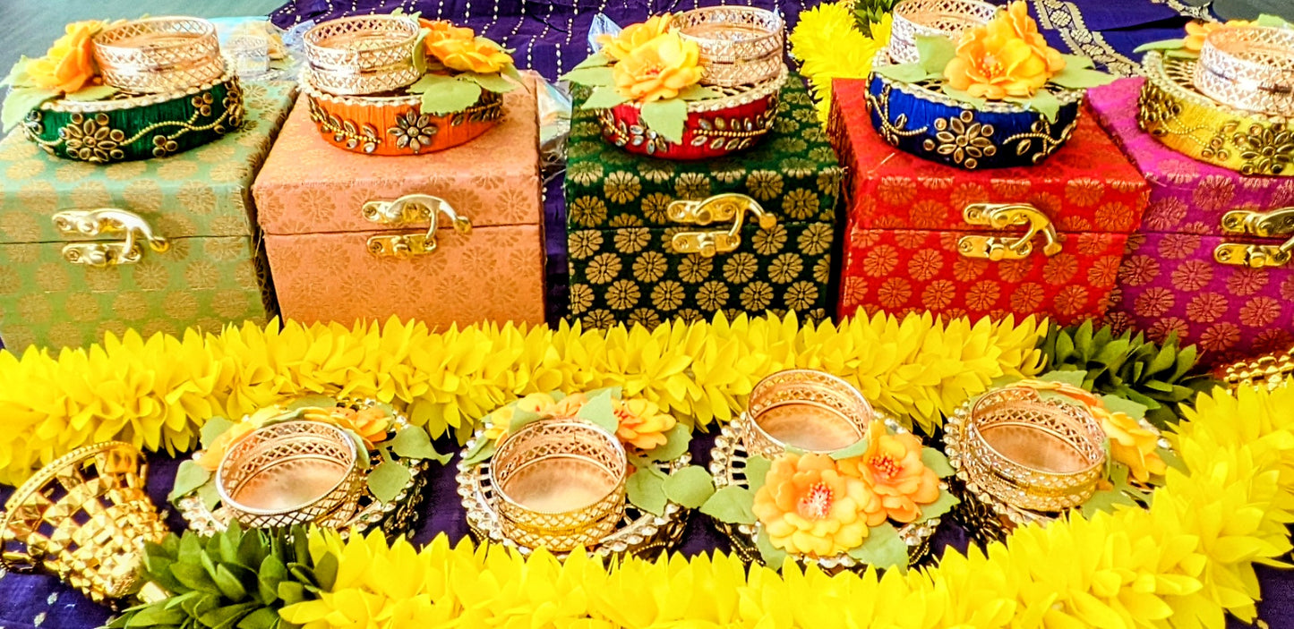 Stone studded Silk Bangle T-LIGHT Holder/Diya