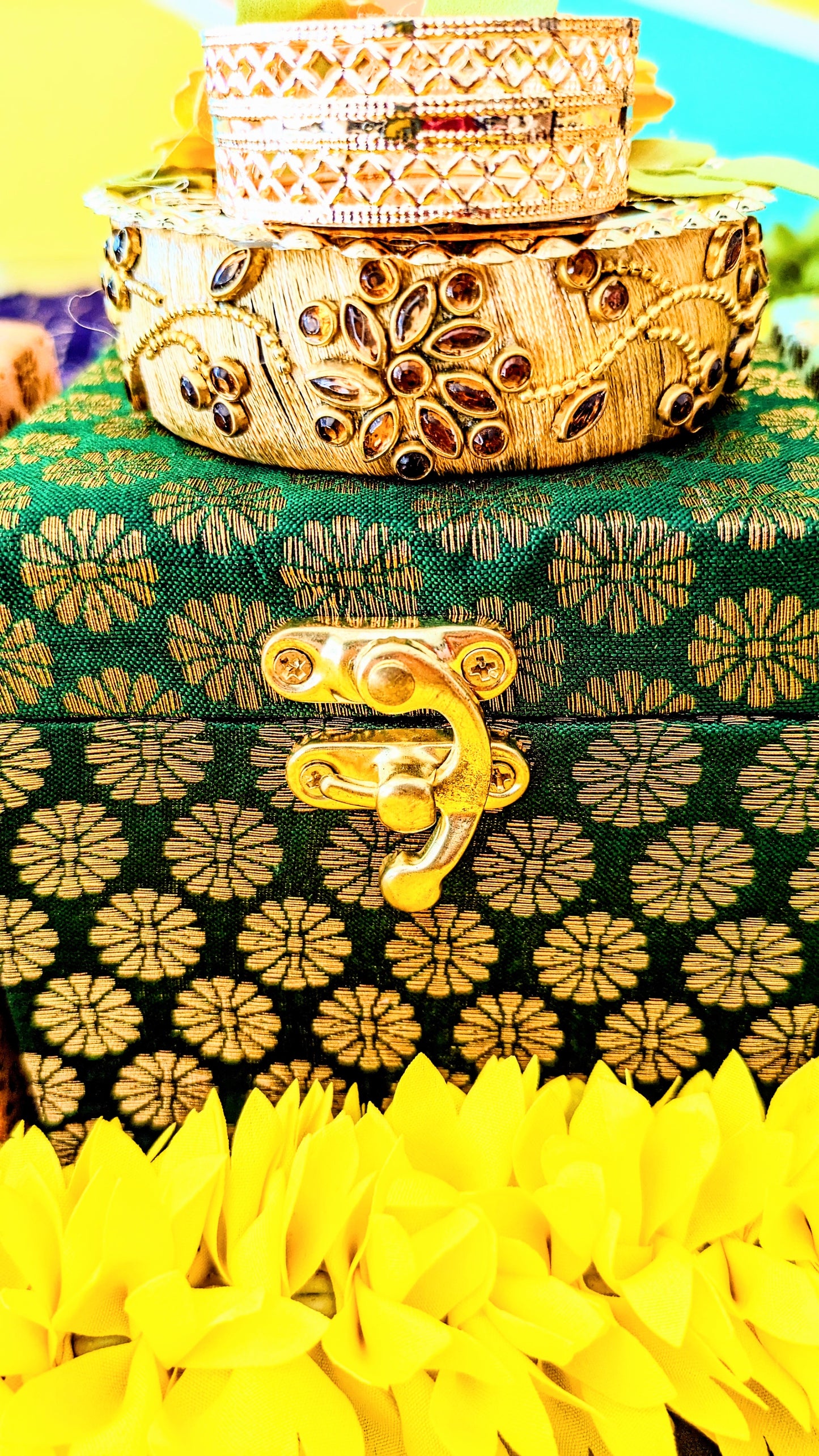 Stone studded Silk Bangle T-LIGHT Holder/Diya