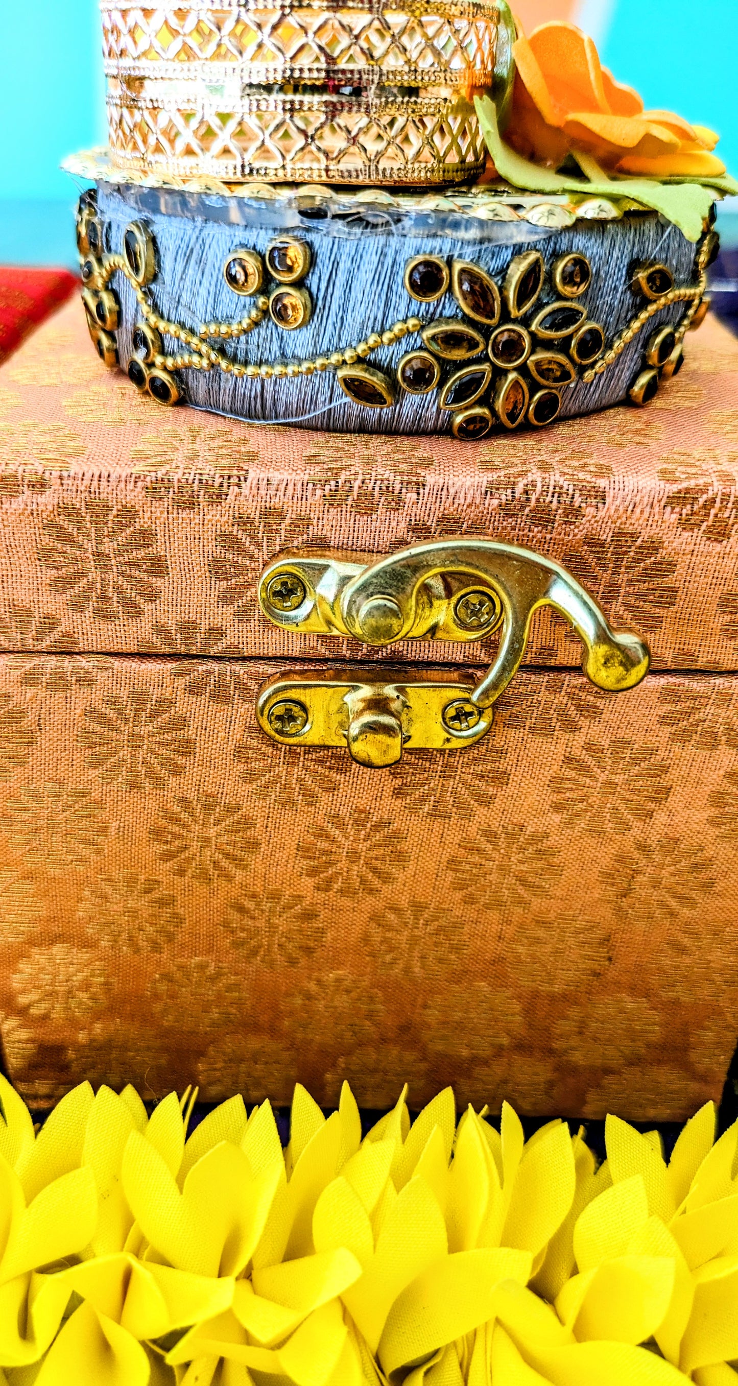 Stone studded Silk Bangle T-LIGHT Holder/Diya
