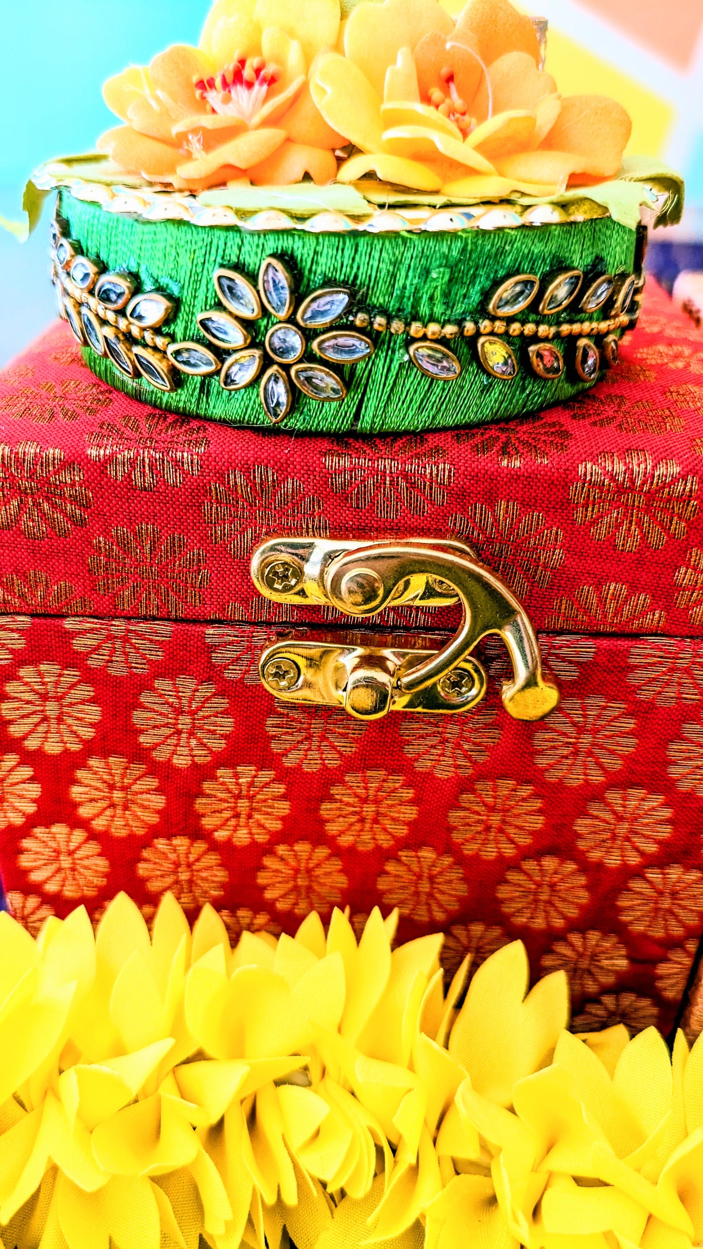 Stone studded Silk Bangle T-LIGHT Holder/Diya