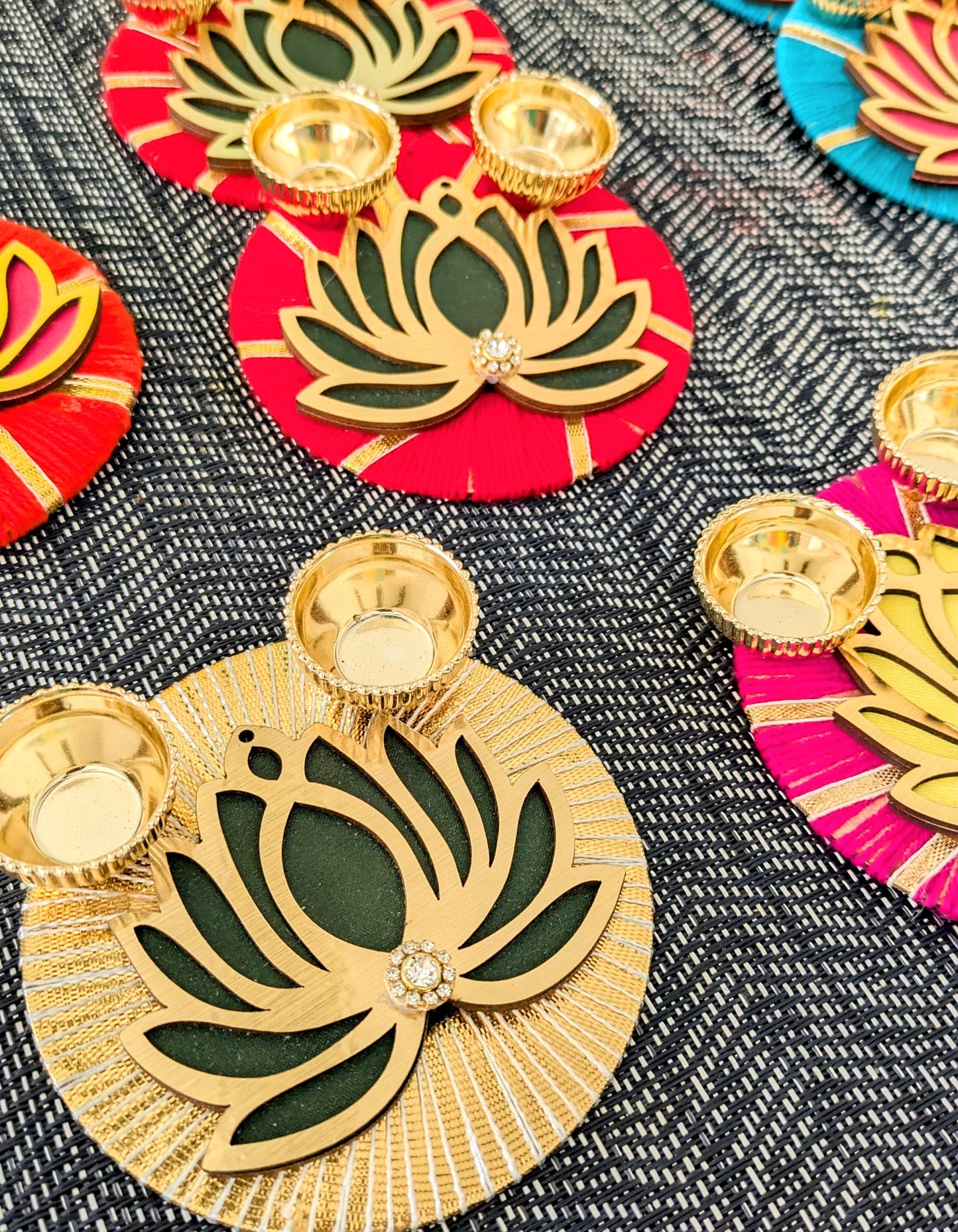 Lotus Kumkum Holder Thali