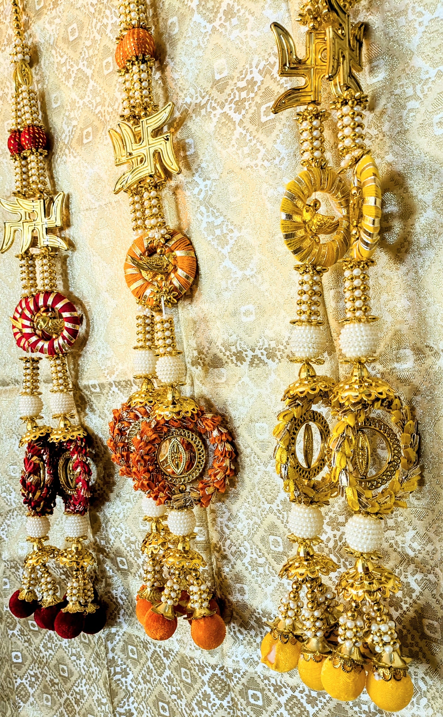 Golden balls swastika hanging