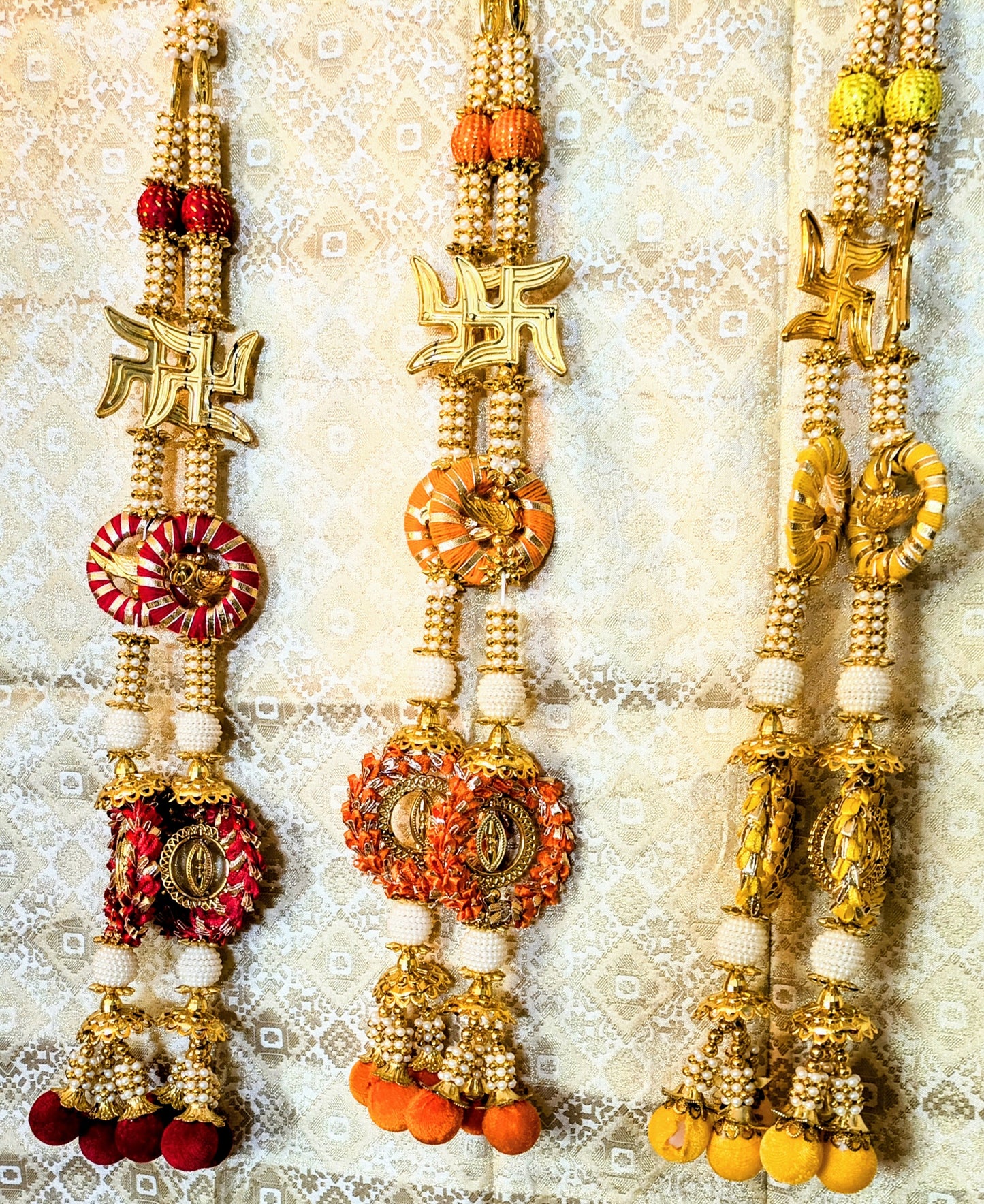 Golden balls swastika hanging