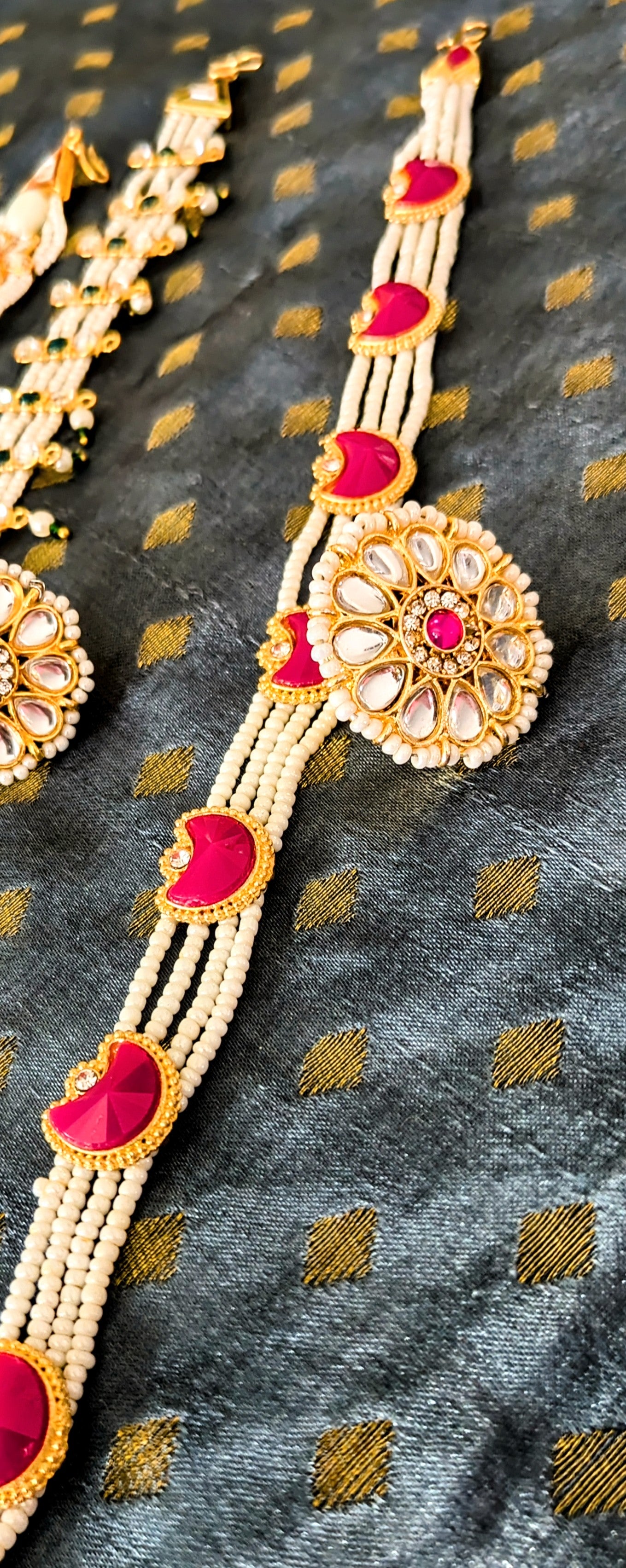 Traditional Indian Bollywood Style Rajputi Kundan Mathapatti / Tika / Tikka / Damini / Rakhdi / Borla Shishful Bridal Headpiece Diwali gi