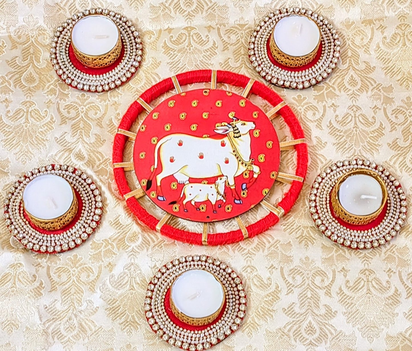 Pichwai Cow Gajra Rangoli Set