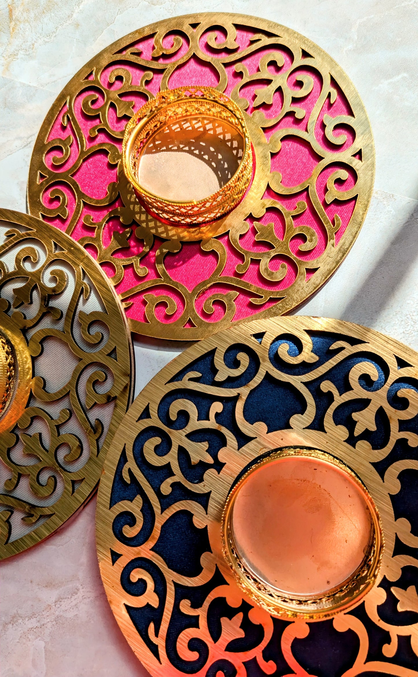 MDF Diya Candle holders