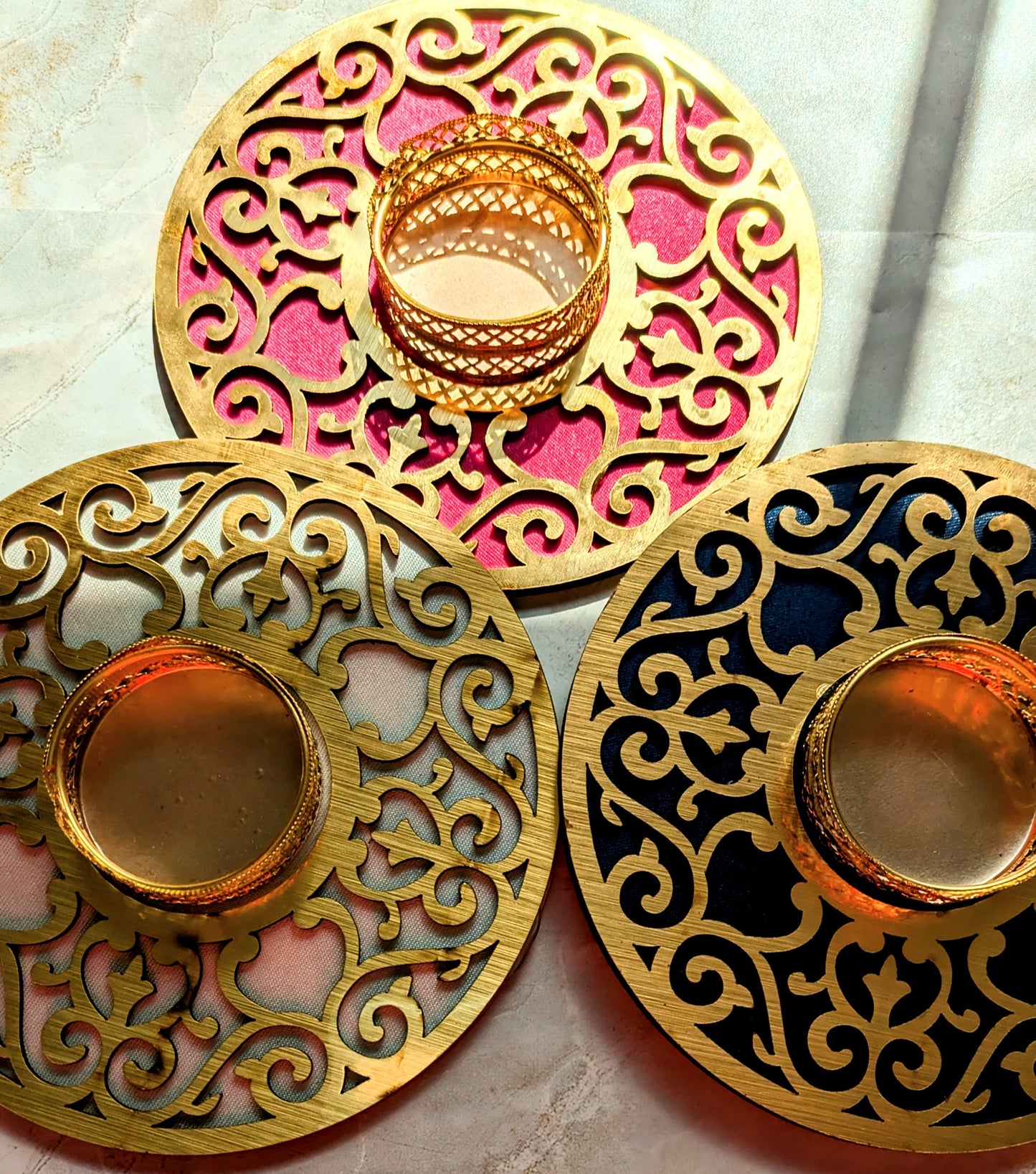 MDF Diya Candle holders