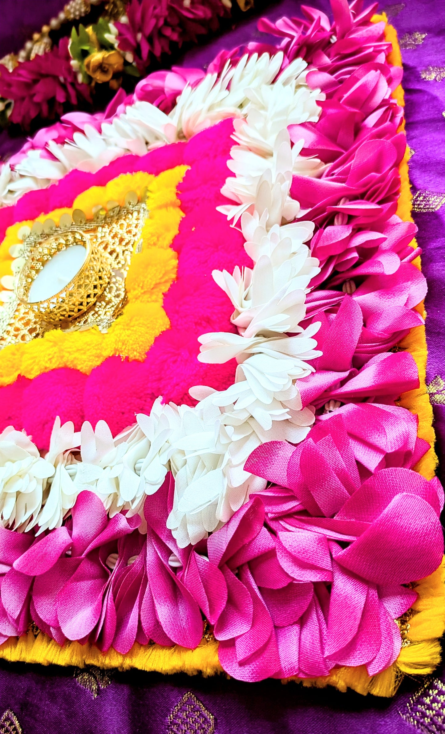 Fabric Flower Rangoli Mat