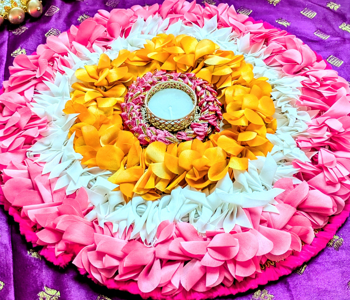 Fabric Flower Rangoli Mat