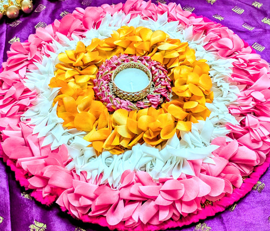 Fabric Flower Rangoli Mat
