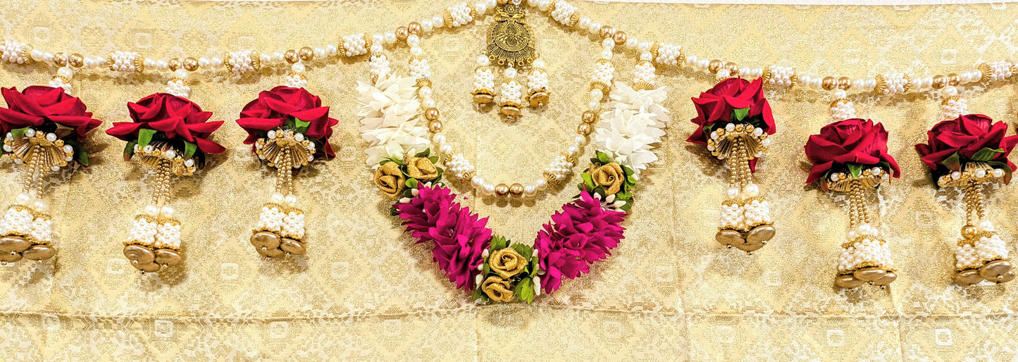 Rose and Fabric Pearl Toran