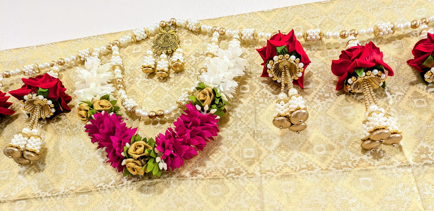 Rose and Fabric Pearl Toran