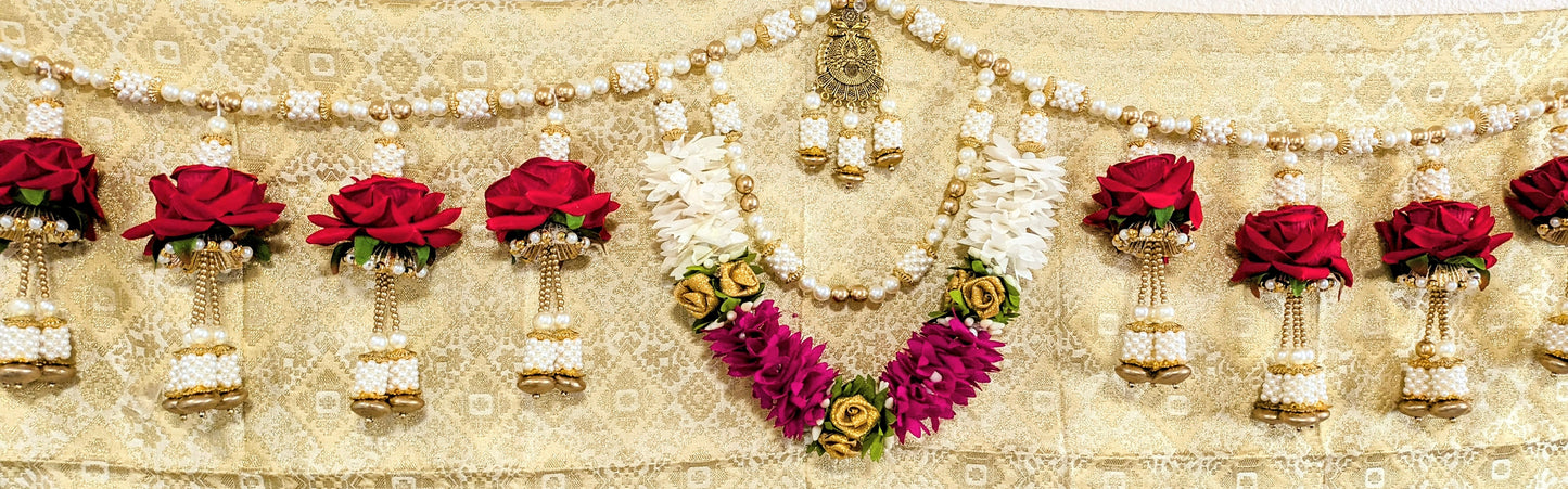 Rose and Fabric Pearl Toran