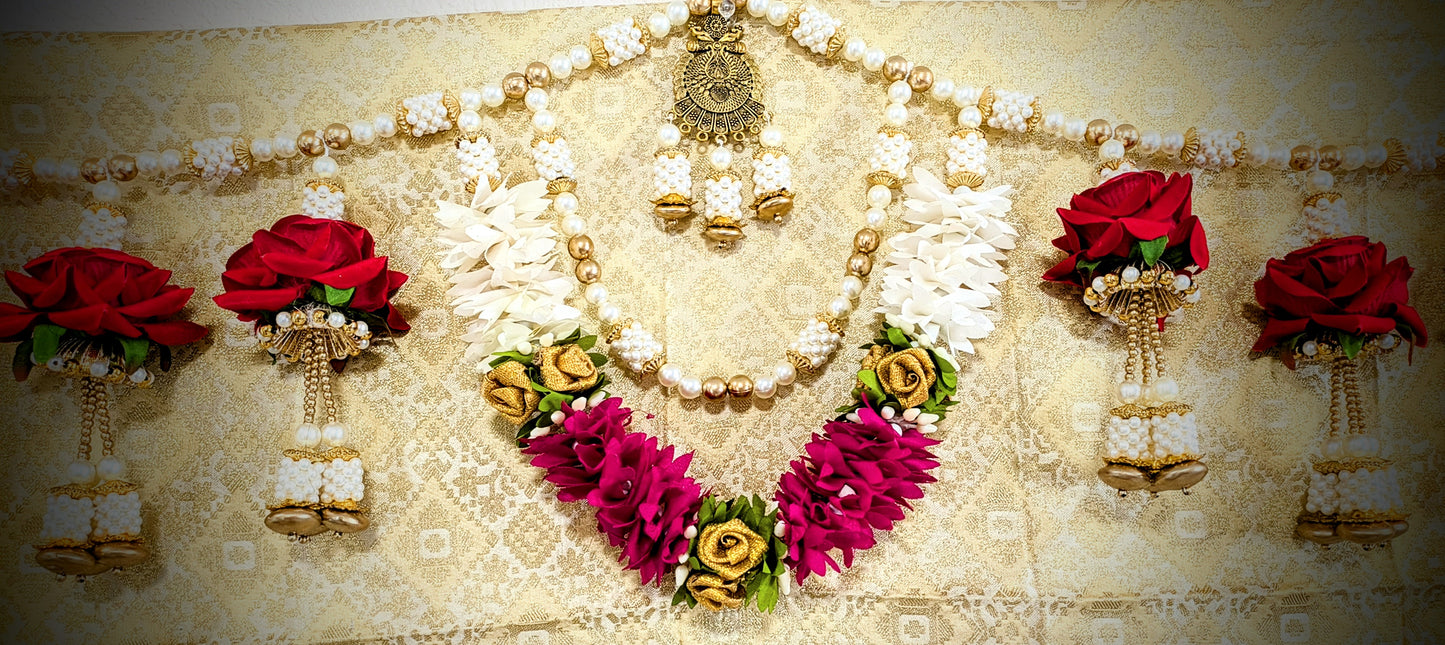 Rose and Fabric Pearl Toran