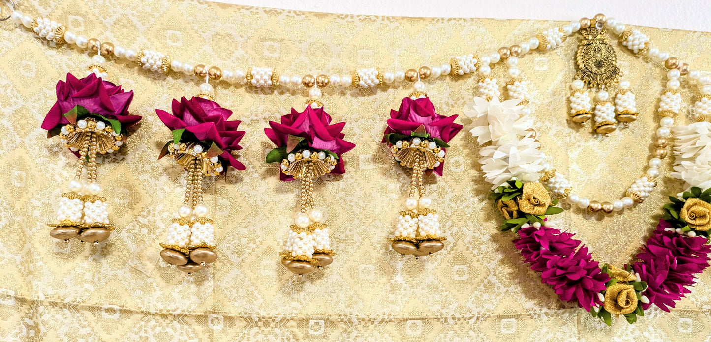 Rose and Fabric Pearl Toran
