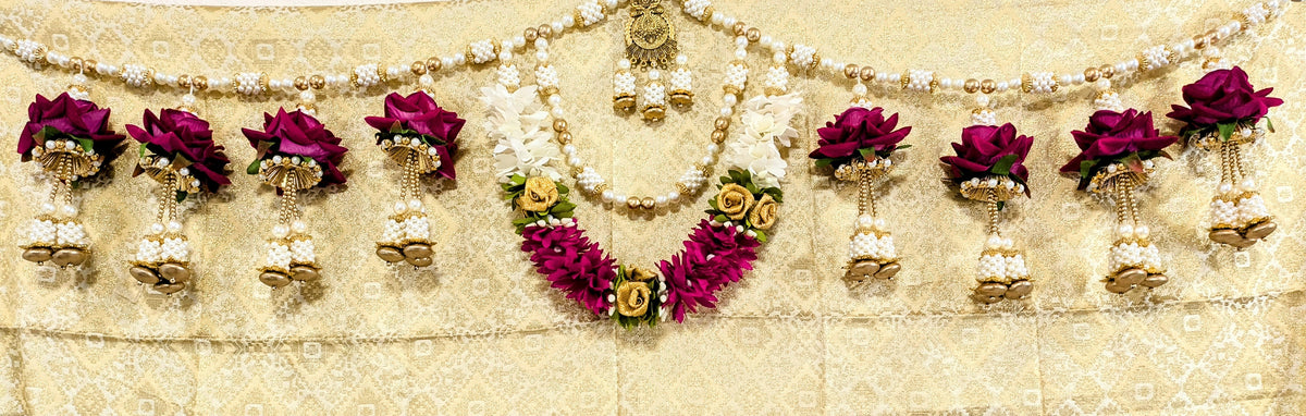 Rose and Fabric Pearl Toran