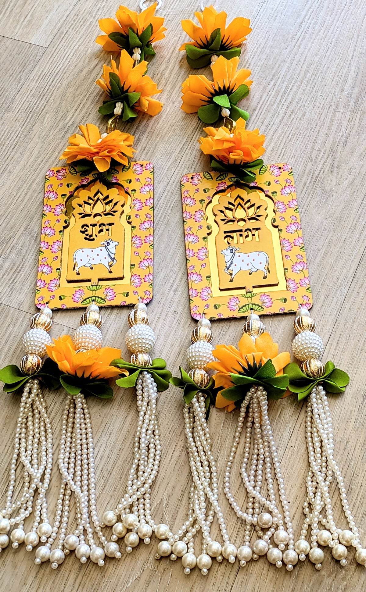 Pichwai cow Shubh Labh Hanging (Pair)