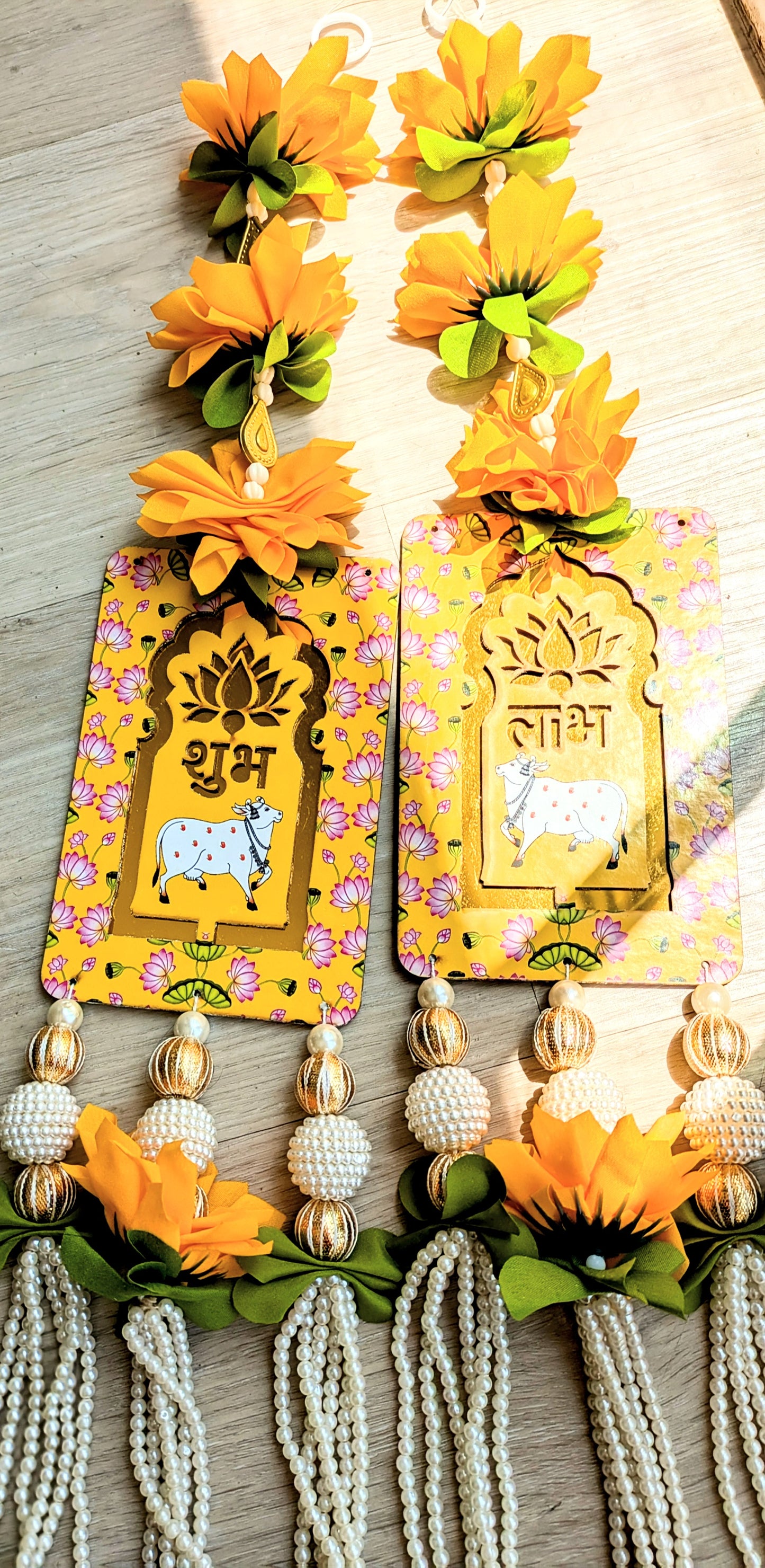 Pichwai cow Shubh Labh Hanging (Pair)