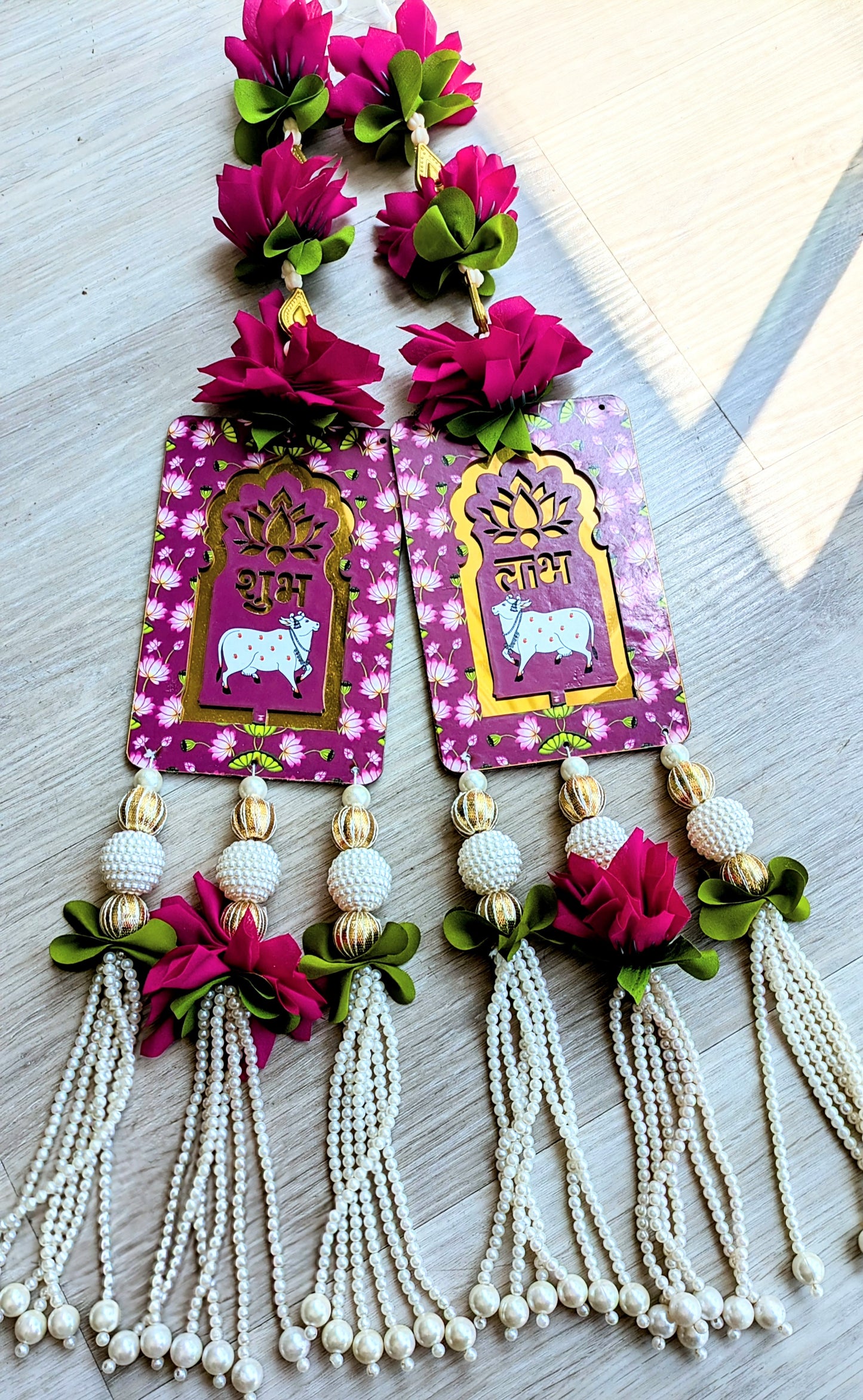 Pichwai cow Shubh Labh Hanging (Pair)