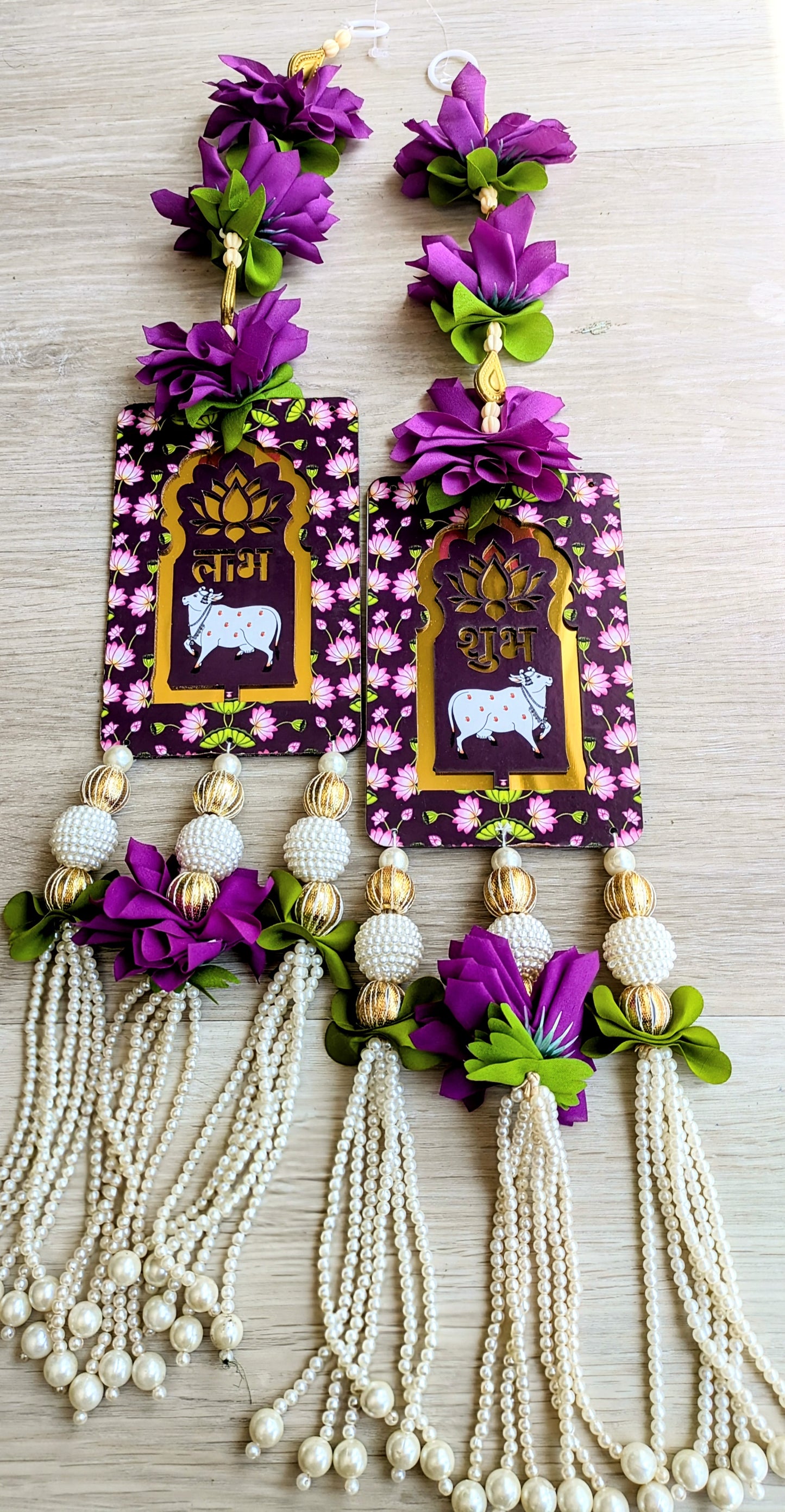 Pichwai cow Shubh Labh Hanging (Pair)