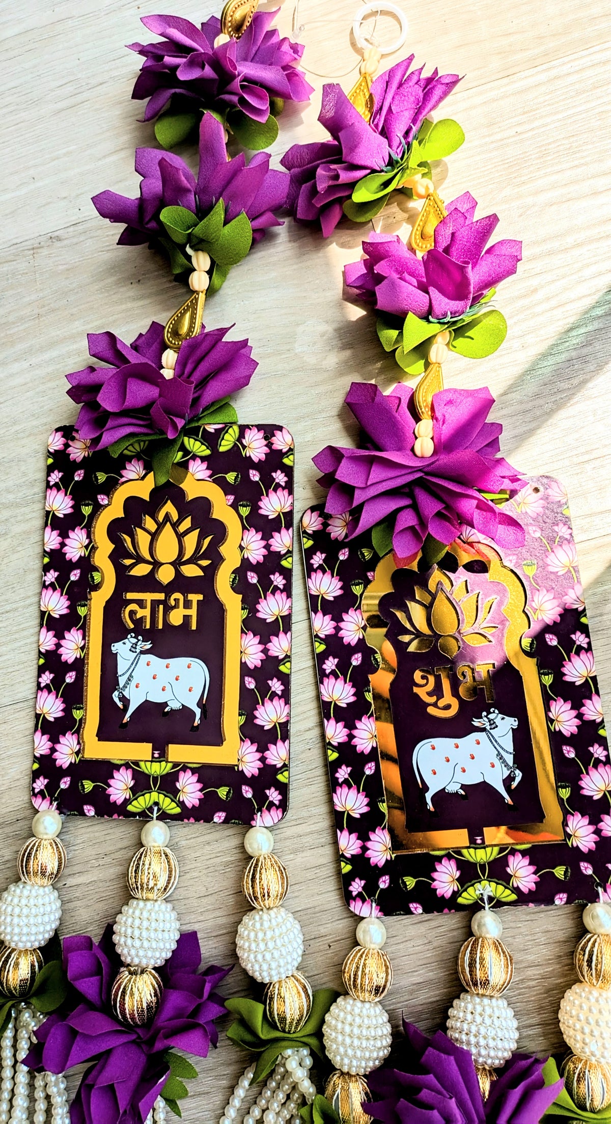 Pichwai cow Shubh Labh Hanging (Pair)
