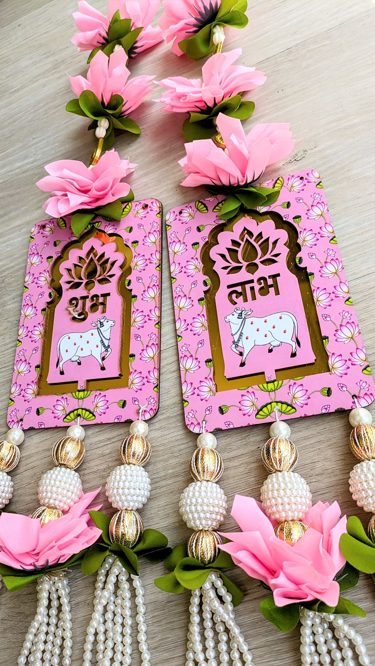 Pichwai cow Shubh Labh Hanging (Pair)