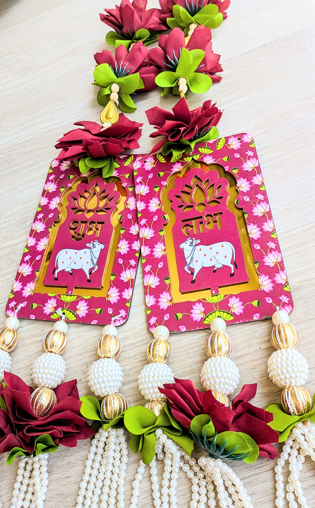 Pichwai cow Shubh Labh Hanging (Pair)