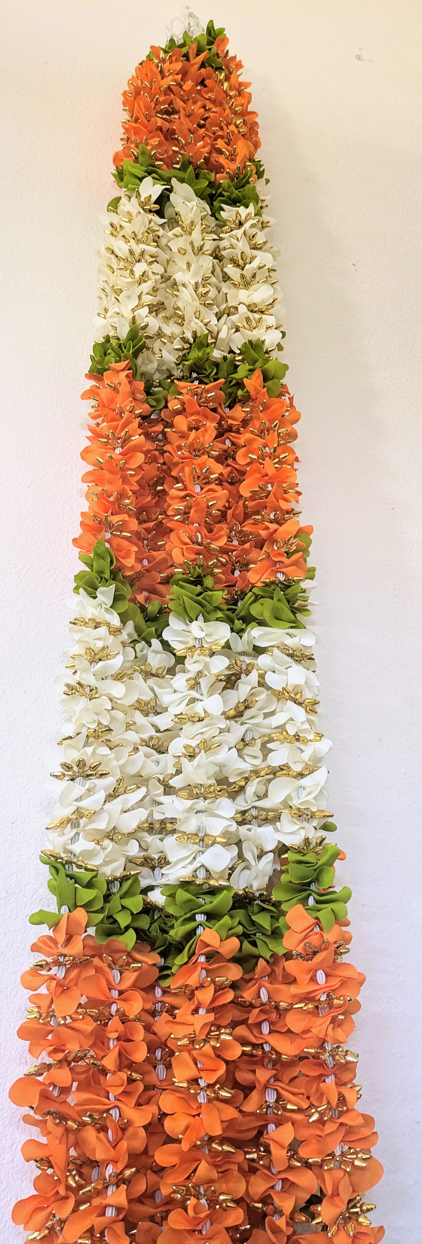 Fabric flower with gold flowers Garland hanging 5ft ( Pair )