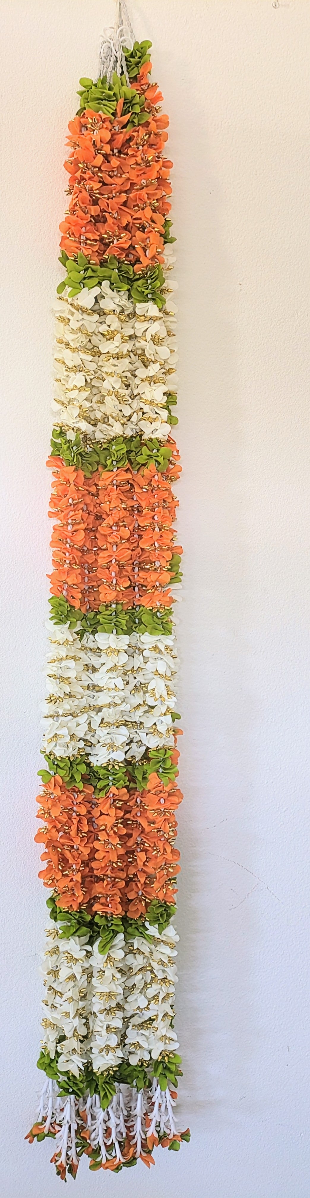 Fabric flower with gold flowers Garland hanging 5ft ( Pair )