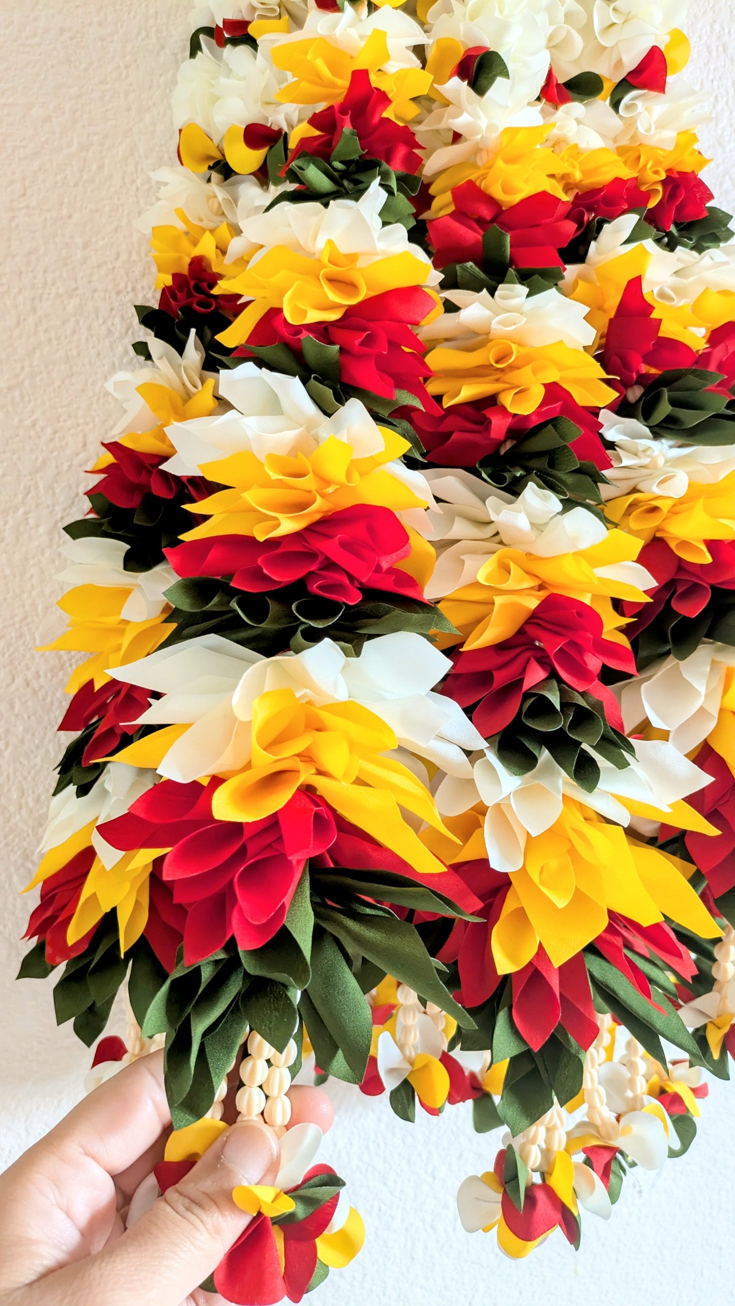 Fabric Garlands Outdoor Patio, Diwali, Thanksgiving, Mantle Stairs Pooja India Wedding Decor ( Pack of 2 )