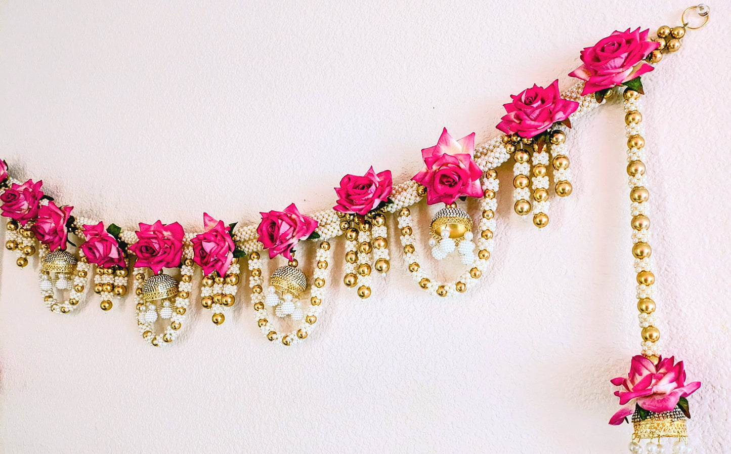 Pearl line Rose Toran with side hanging
