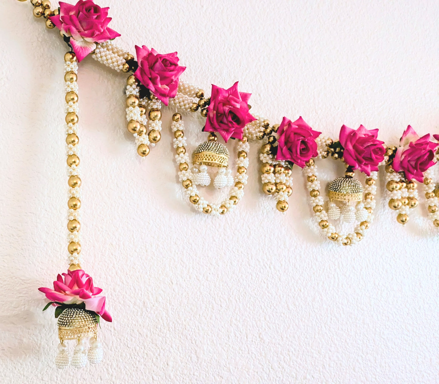 Pearl line Rose Toran with side hanging