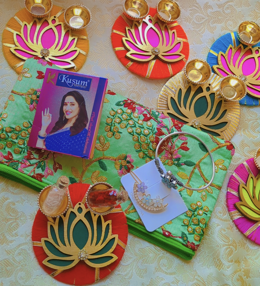 Lotus Kumkum Holder Thali