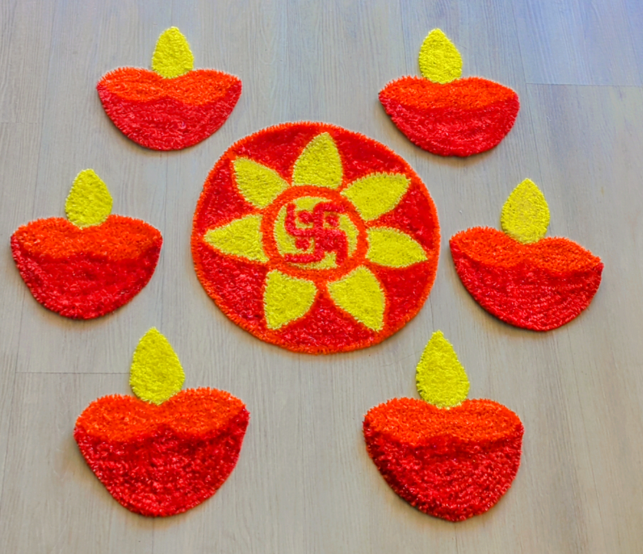Reusable Rangoli Mat Set