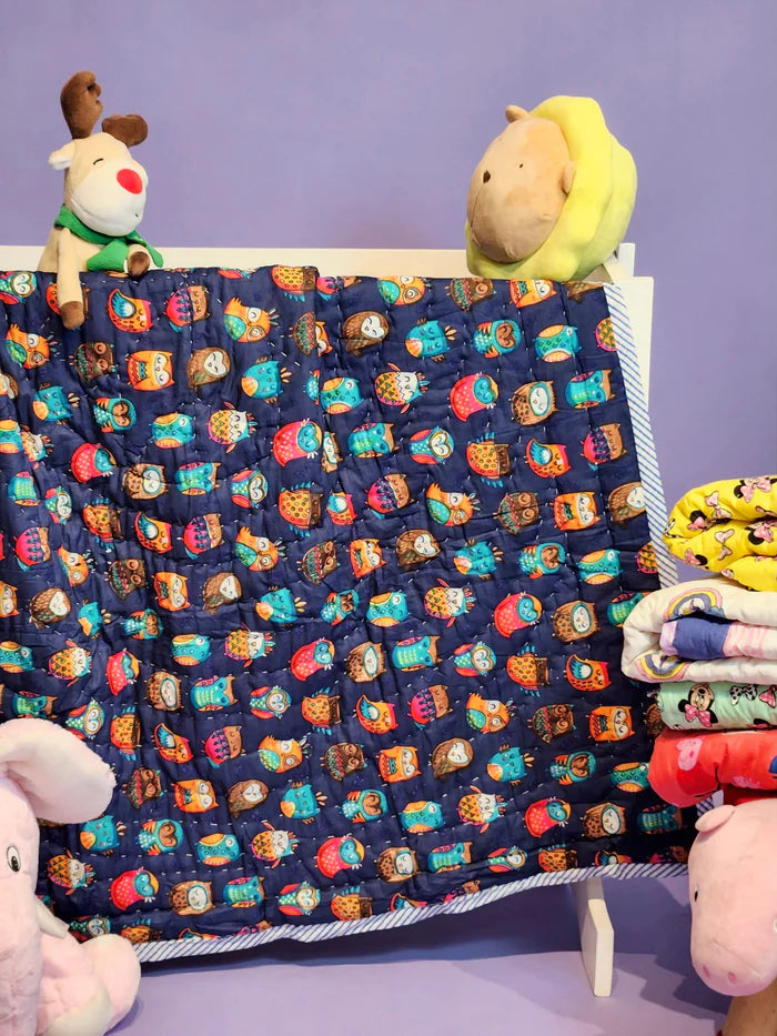 Blue Owl Baby/Toddler Quilt- 60*40 inches