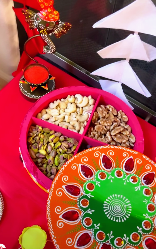 Handmade Wooden Decorative Dry Fruit Box | Diwali Box | Traditional Gift Box | Holi Color Box