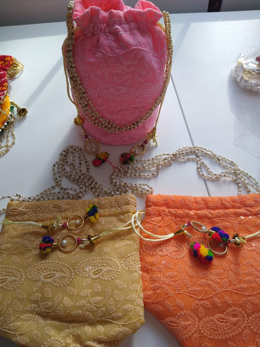 Traditional Indian Potli, Women Handbag, Handmade Bag, Christmas Gift, Party Fancy Clutch Purse, Wedding Favours, Return Gifts For Guests
